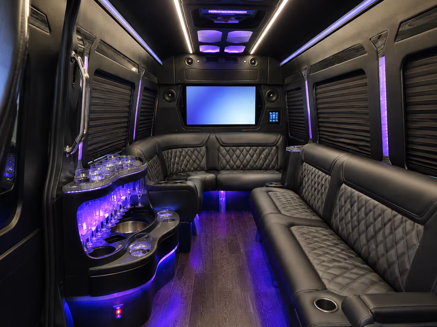 roanoke 40 passenger party bus interior