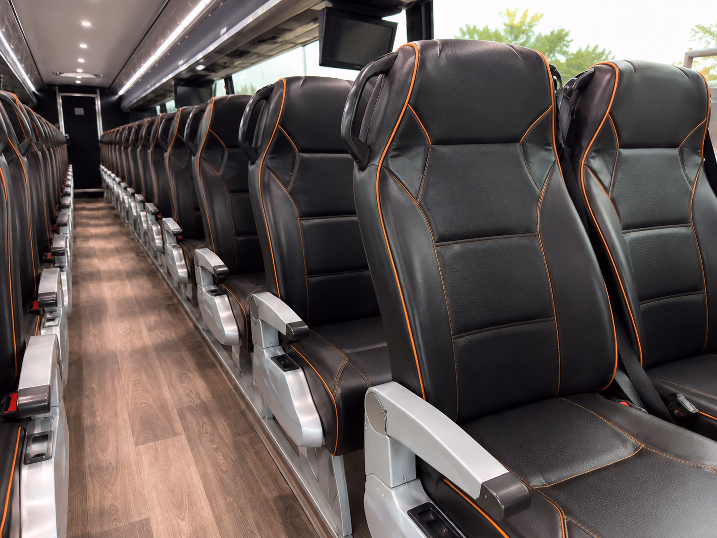 roanoke charter bus services interior